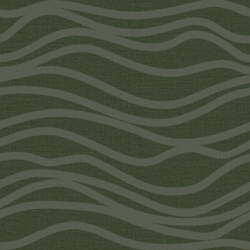 Akio is a contemporary wallpaper featuring a flowing, wave-inspired design layered over a subtle woven-look background. The organic lines create movement and softness, giving walls a relaxed yet refined character.

In the Moss colourway, deep earthy green tones are contrasted with softer tonal waves, creating depth while maintaining a calm, cohesive feel. The textured-effect base enhances the richness of the colour, making this design ideal for statement walls in living rooms, dining spaces or bedrooms.

Akio Moss pairs beautifully with warm woods, neutral upholstery and brass or terracotta accents, creating a grounded, modern interior with subtle mid-century influence.