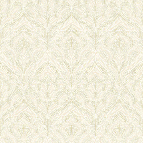 Casamance Felix Wallpaper Ivoire Dore ivory gold ornate leaf pattern textured design