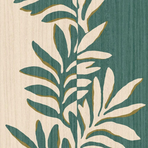 Casamance - Rama Wallpaper - Ivoire / Emeraud - 75601222