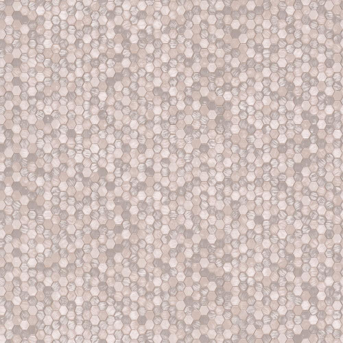 Galerie Fashion Icon Tile Optics Wallpaper metallic rose hexagon mosaic pattern textured design