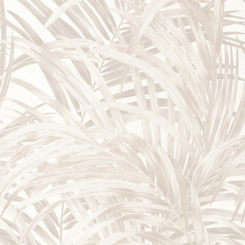 pearl neutral palm leaf wallpaper with large scale tropical foliage pattern