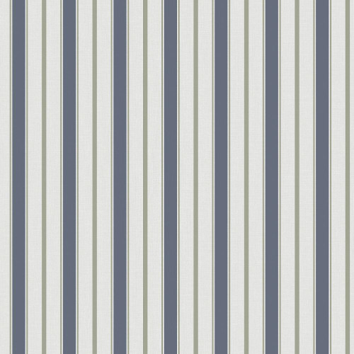 Galerie - Royal Stripe Wallpaper - Dark Blue / Green - 9816-1