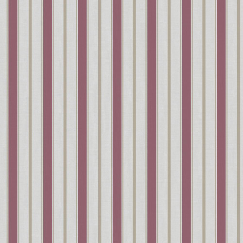 Galerie - Royal Stripe Wallpaper - Burgundy / Pink - 9816-6