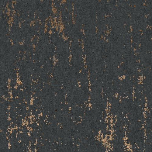 dark anthracite wallpaper with distressed concrete effect and metallic accents