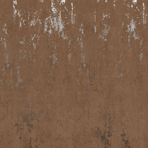 brown textured wallpaper with distressed concrete effect and subtle metallic detailing