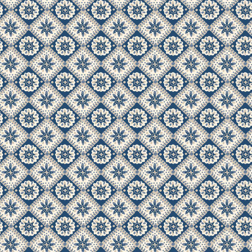 Joules - Meadow Geo Wallpaper - Navy / Cream - 145387