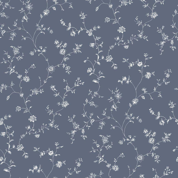 Galerie Miniatures 2 Small Flower Trellis Wallpaper - G67863 - Blue