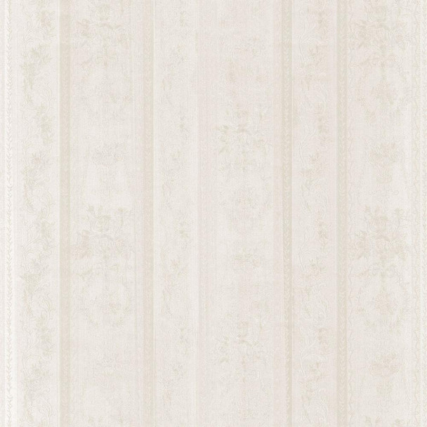 Galerie Simply Silks 4 Floral Stripe Wallpaper  SM30350  Ivory