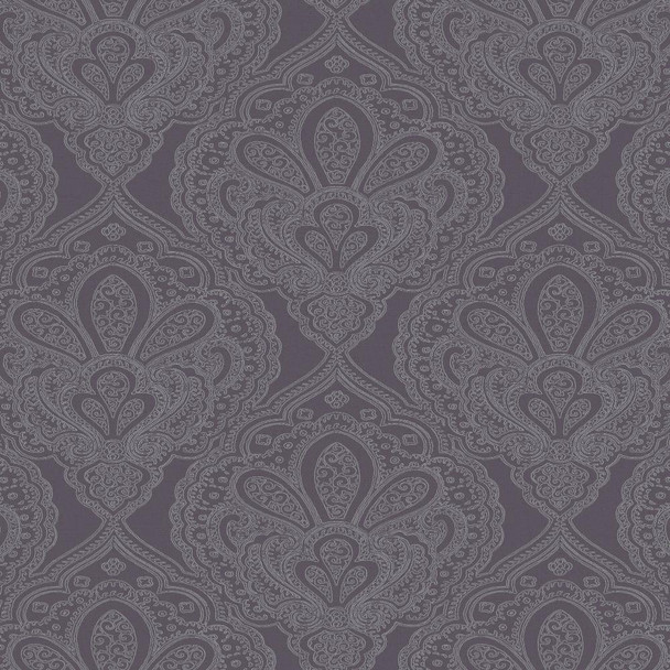 purple damask wallpaper bedroom