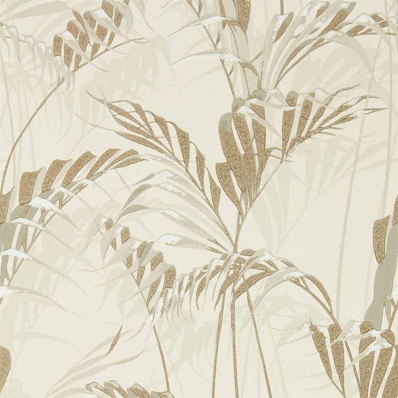 Sanderson Palm House Wallpaper - 216644 - Linen / Gilver