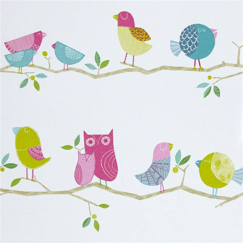 Harlequin What a Hoot Wallpaper 70515 Bright Pink / Green
