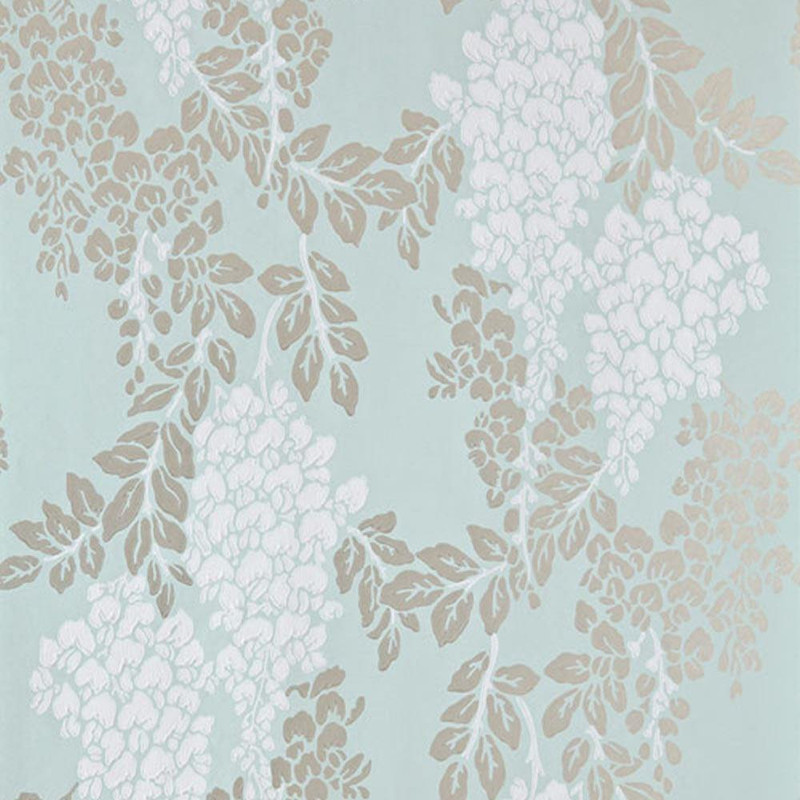 Farrow Ball Wisteria Wallpaper Bp 2214 White Metallic Silver