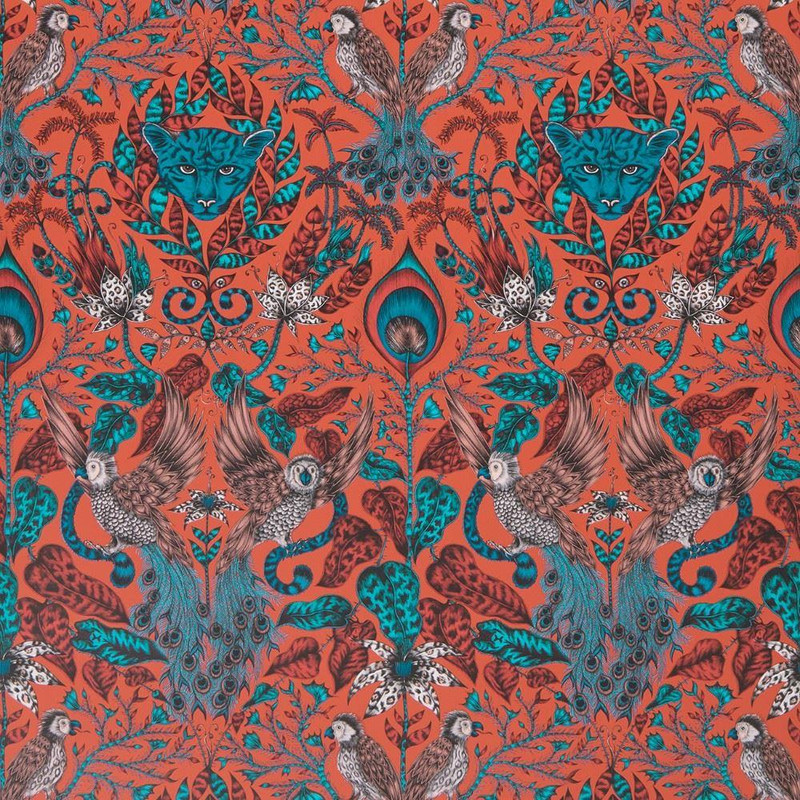 Emma J Shipley by Clarke & Clarke Amazon Wallpaper in Red W0098/05