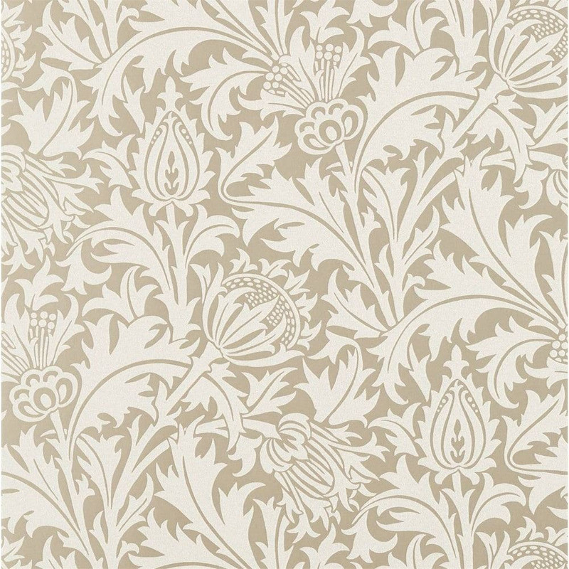 Morris & Co Pure Thistle Beaded Wallpaper 216548 Gilver