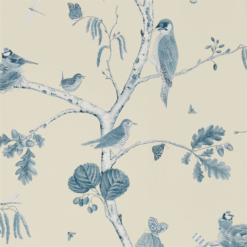 Sanderson Woodland Chorus Wallpaper - 215705 - Indigo