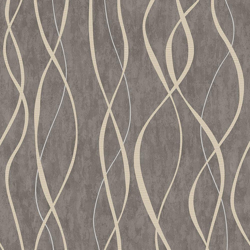 Galerie Special FX Ribbon Effect Wallpaper - G67737 - Silver / Stone Grey
