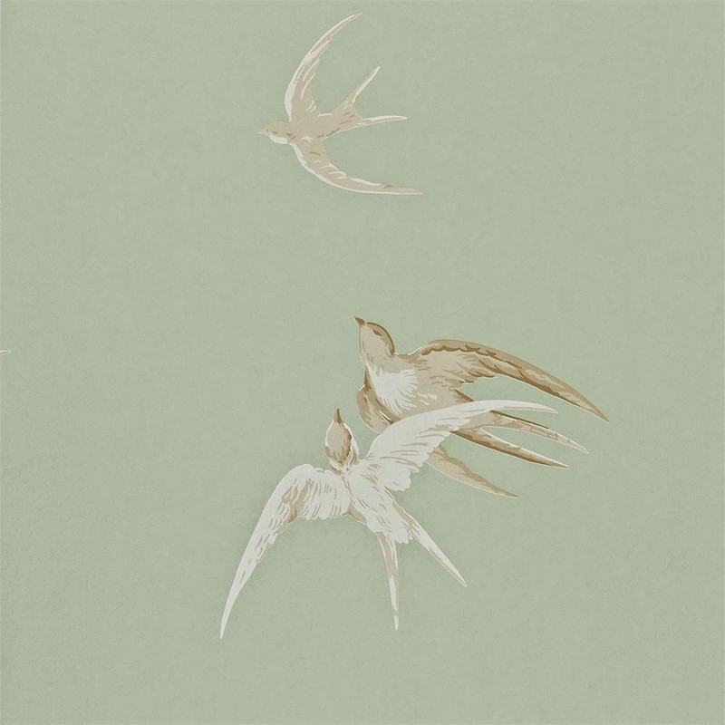 Sanderson Swallows Wallpaper - DVIWSW102 - Pebble
