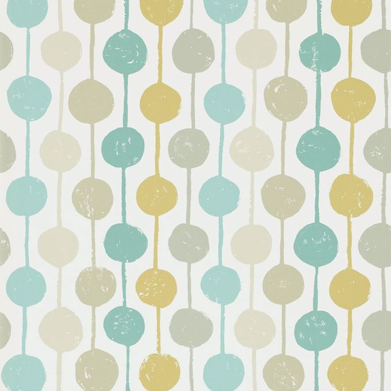 Scion Taimi Wallpaper - 111126 - Seaglass / Chalk / Honey