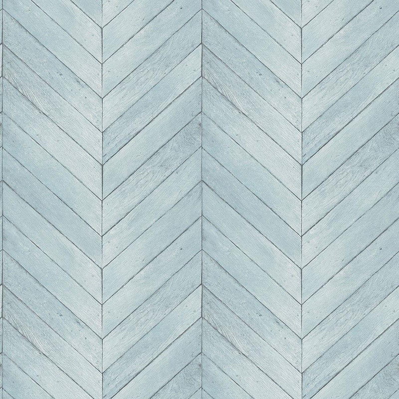 Galerie Organic Textures Herringbone Wood Slats Wallpaper - G67995 - Blue