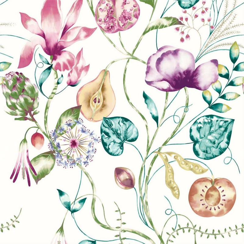 Harlequin Quintessence Wallpaper Panel 111775 Lagoon / Cerise