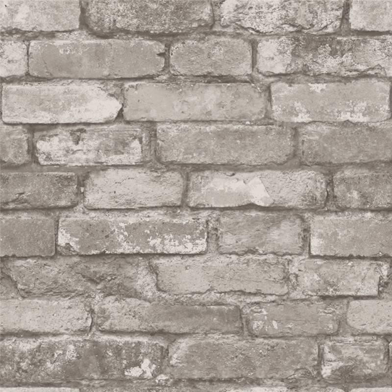 Fine Decor Rustic Brick Wallpaper in Silver Grey FD31286