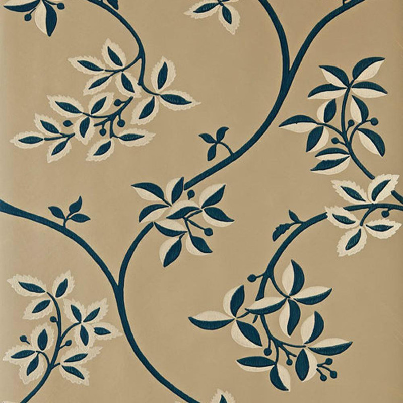Ringwold Wallpaper - BP1649 - Midnight Blue / Metallic Gold / Caramel