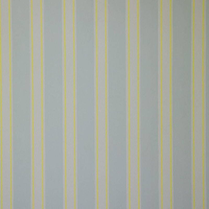 Block Print Stripe Wallpaper - BP769 - Light Blue / Yellow