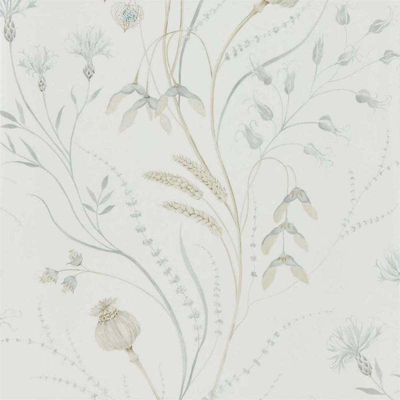 Sanderson Summer Harvest Wallpaper - 216498 - Silver / Chalk