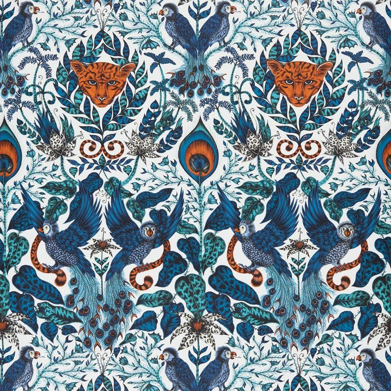 Emma J Shipley by Clarke & Clarke Amazon Wallpaper in Blue W0098/01