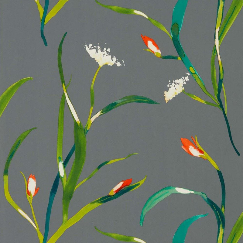 Harlequin Saona Wallpaper 111758 Kiwi / Charcoal