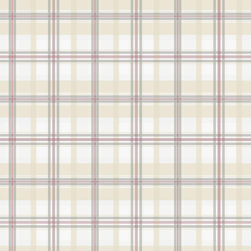 Galerie Kitchen Style 3 Plaid Wallpaper - KE29913 - Red / Cream / Grey