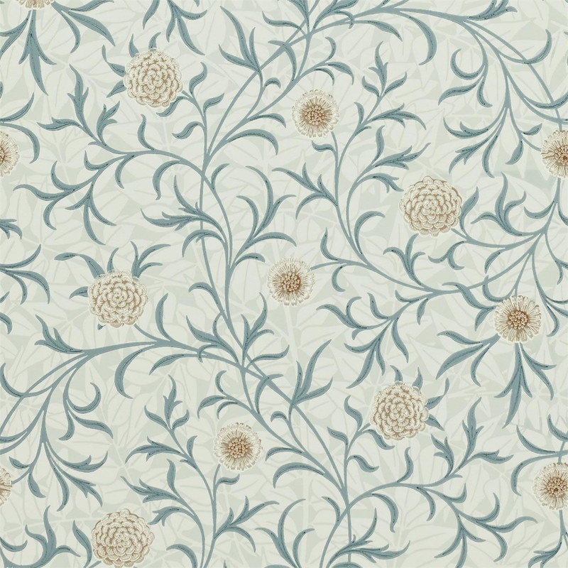 Morris & Co Scroll Wallpaper 210362 Loden / Slate
