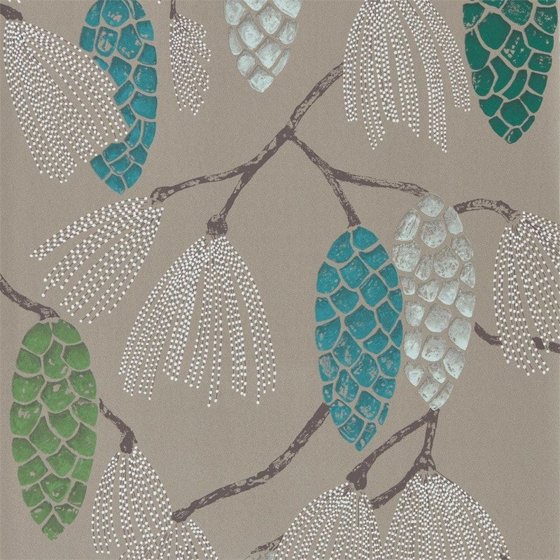 Harlequin Epitome Wallpaper 111502 Turquoise / Pea / Gilver
