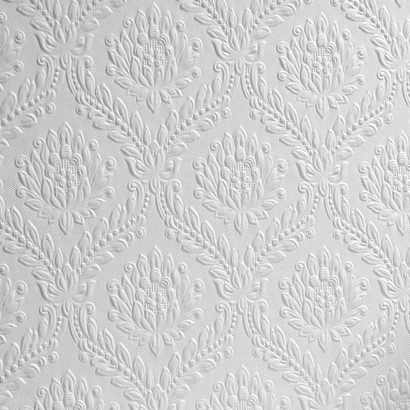 Anaglypta Original Dryden Wallpaper RD335 White