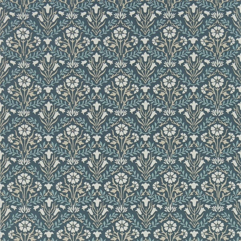Morris & Co Morris Bellflowers Wallpaper 216436 Indigo / Linen