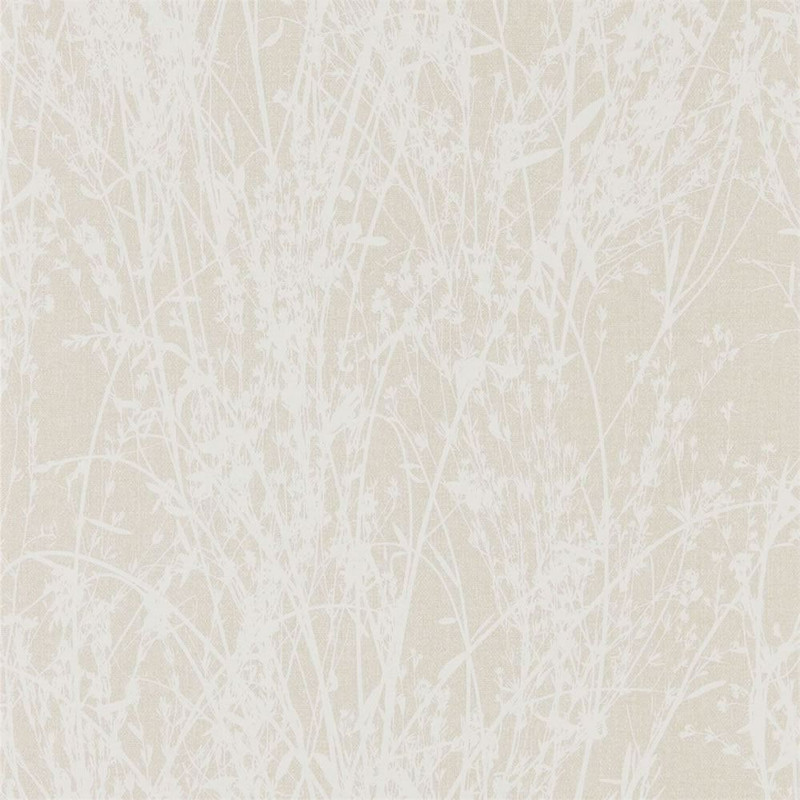 Sanderson Meadow Canvas Wallpaper - 215695 - White / Parchment