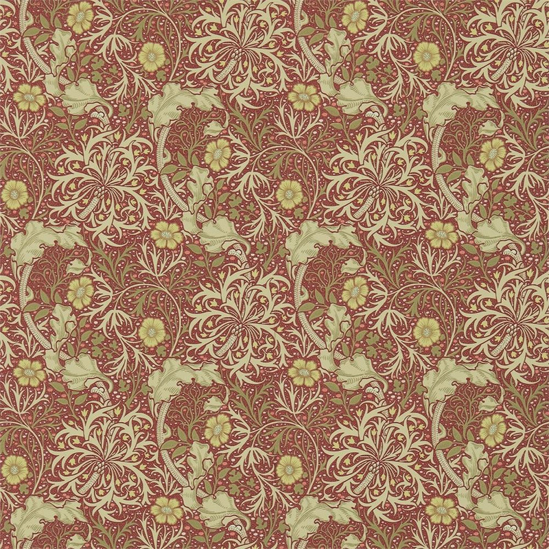 Morris & Co Morris Seaweed Wallpaper 214712 Red / Gold