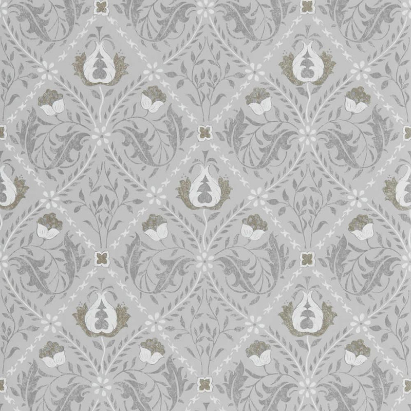 Morris & Co Pure Trellis Wallpaper 216528 Lightish Grey