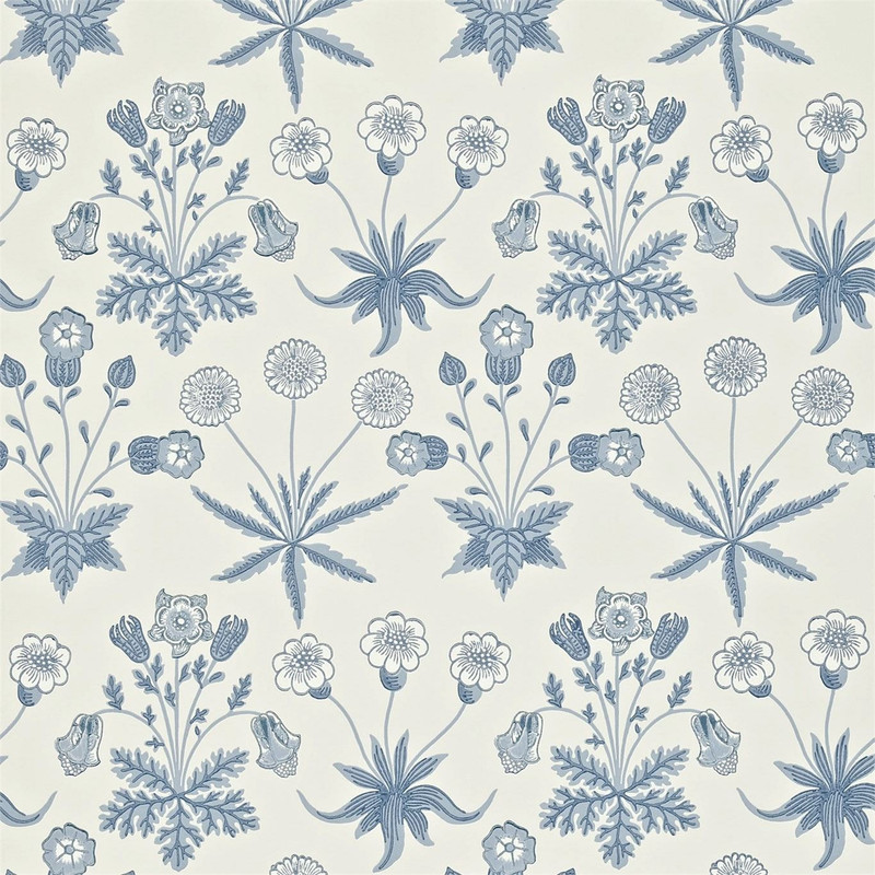 Morris & Co Daisy Wallpaper 212561 Blue / Ivory