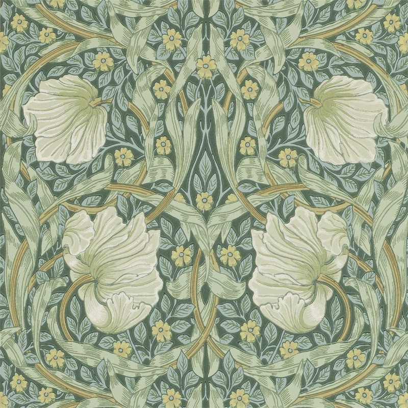 Morris & Co Pimpernel Wallpaper 210389 Privet / Slate
