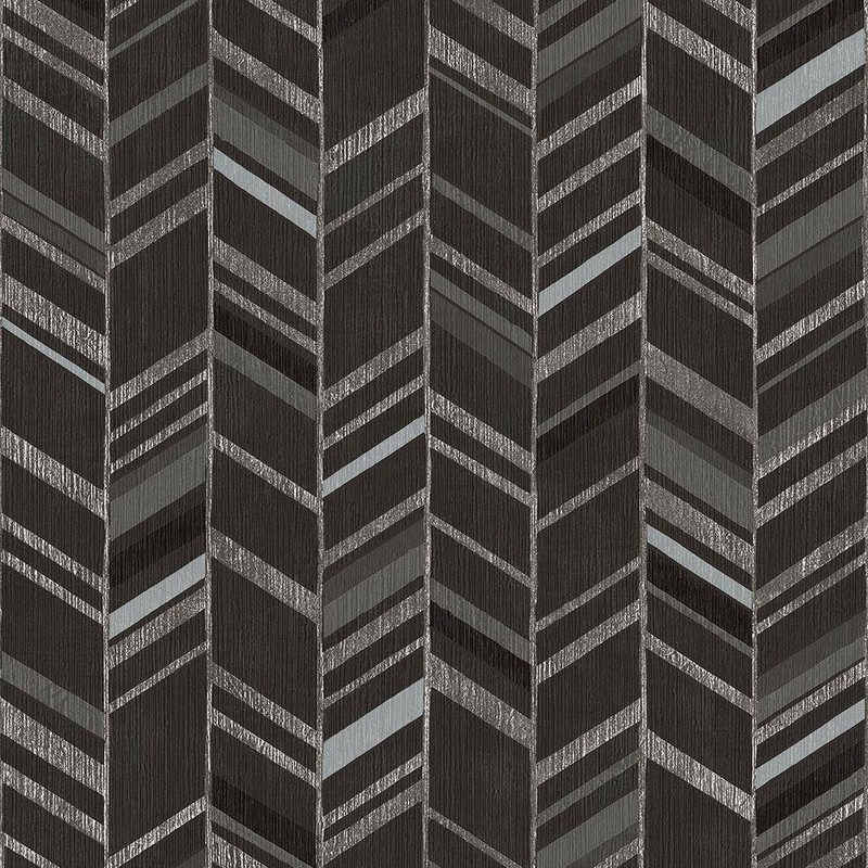 Galerie Special FX Geometric Stripes Wallpaper - G67716 - Silver / Black