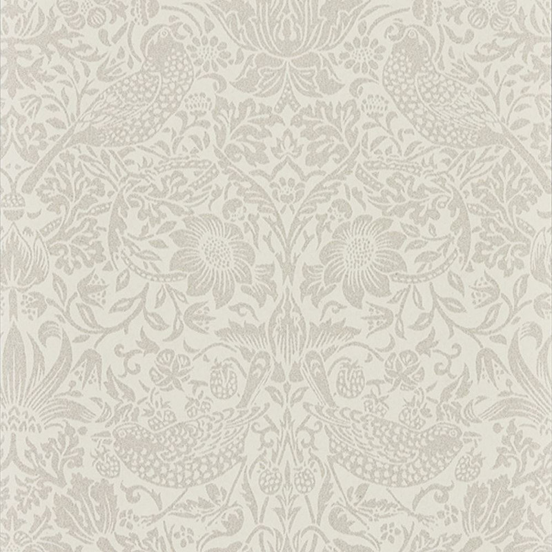 Morris & Co Pure Strawberry Thief Wallpaper 216020 Ecru / Cream