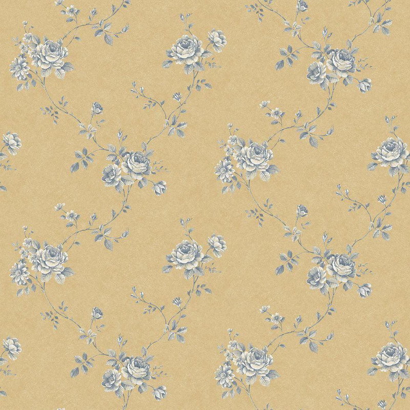 Galerie Palazzo Floral Trail Wallpaper - G67634 - Blue / Gold
