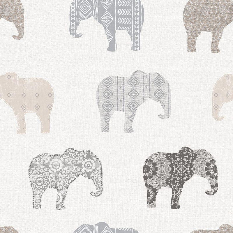 Galerie Just 4 Kids 2 Elephants Wallpaper - G56527 - Grey / Beige