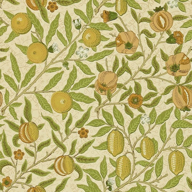 Morris & Co Fruit Wallpaper 210427 Lime / Green / Tan