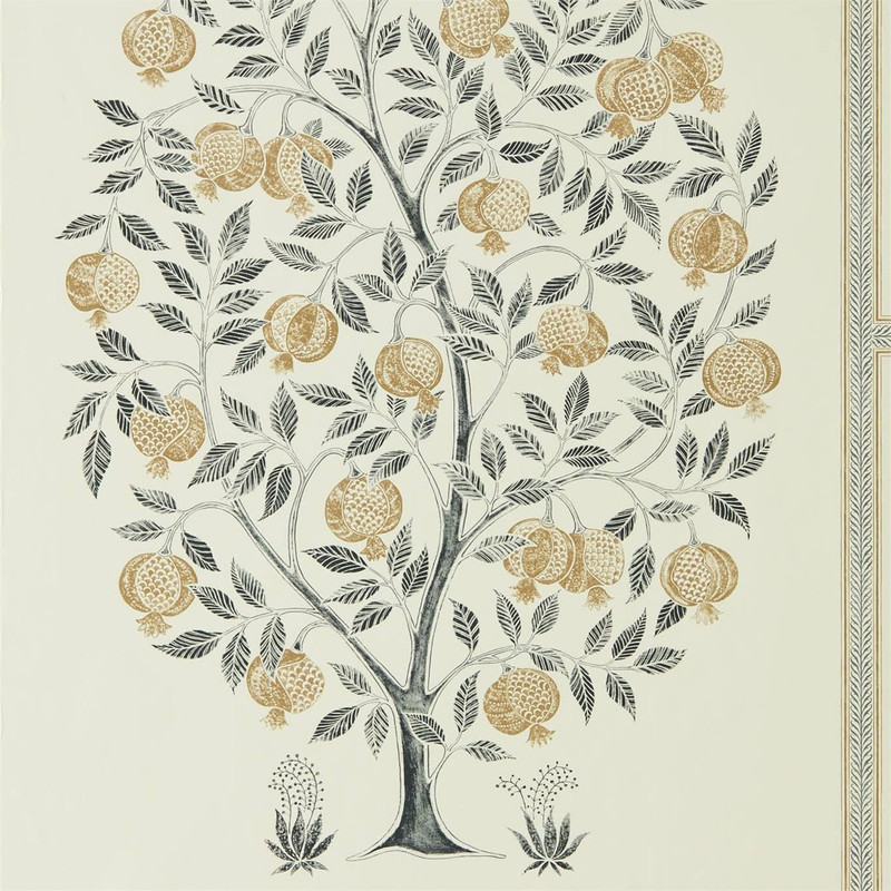 Sanderson Anaar Tree Wallpaper - 216791 - Charcoal / Gold