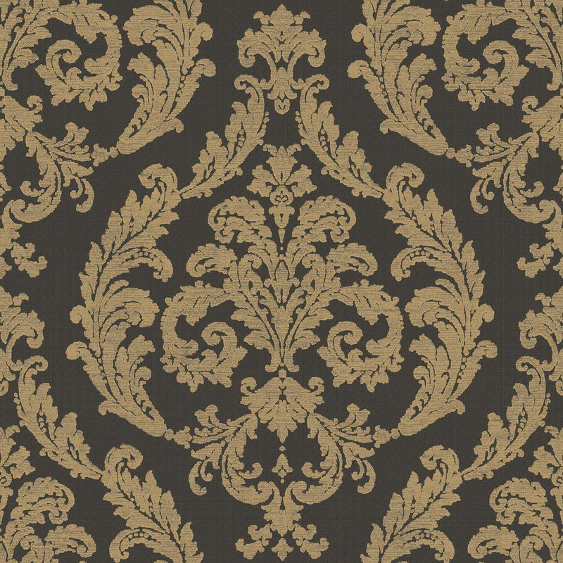 Galerie Palazzo Damask Wallpaper - G67613 - Gold / Dark Brown
