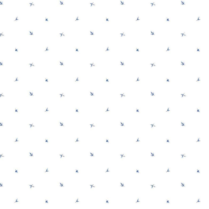 Galerie Kitchen Style 3 Petite Leaf Sprigs Wallpaper - CK36601 - Blue / White