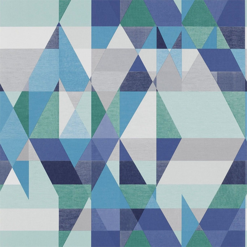 Scion Axis Wallpaper - 110833 - Sapphire / Turquoise / Slate