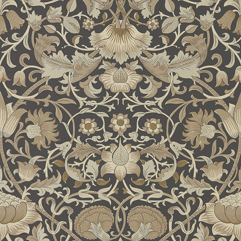 Morris & Co Pure Lodden Wallpaper 216027 Charcoal / Gold
